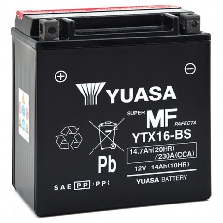 Batterie moto YUASA YTX16-BS 12V 14Ah