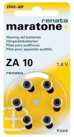Pilas para audífonos ZA 10 Renata - blíster de 6