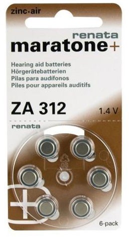 Pilas para audífonos ZA 312 Renata - blíster de 6