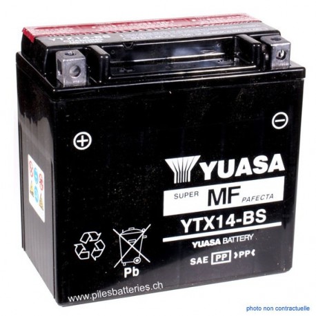 Batterie moto YUASA YTX14-BS 12V 12Ah