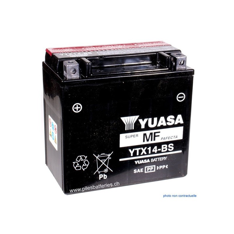 Batterie moto YUASA YTX14-BS 12V 12Ah