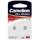 2 piles bouton AG3 - LR41 alcalines Camelion